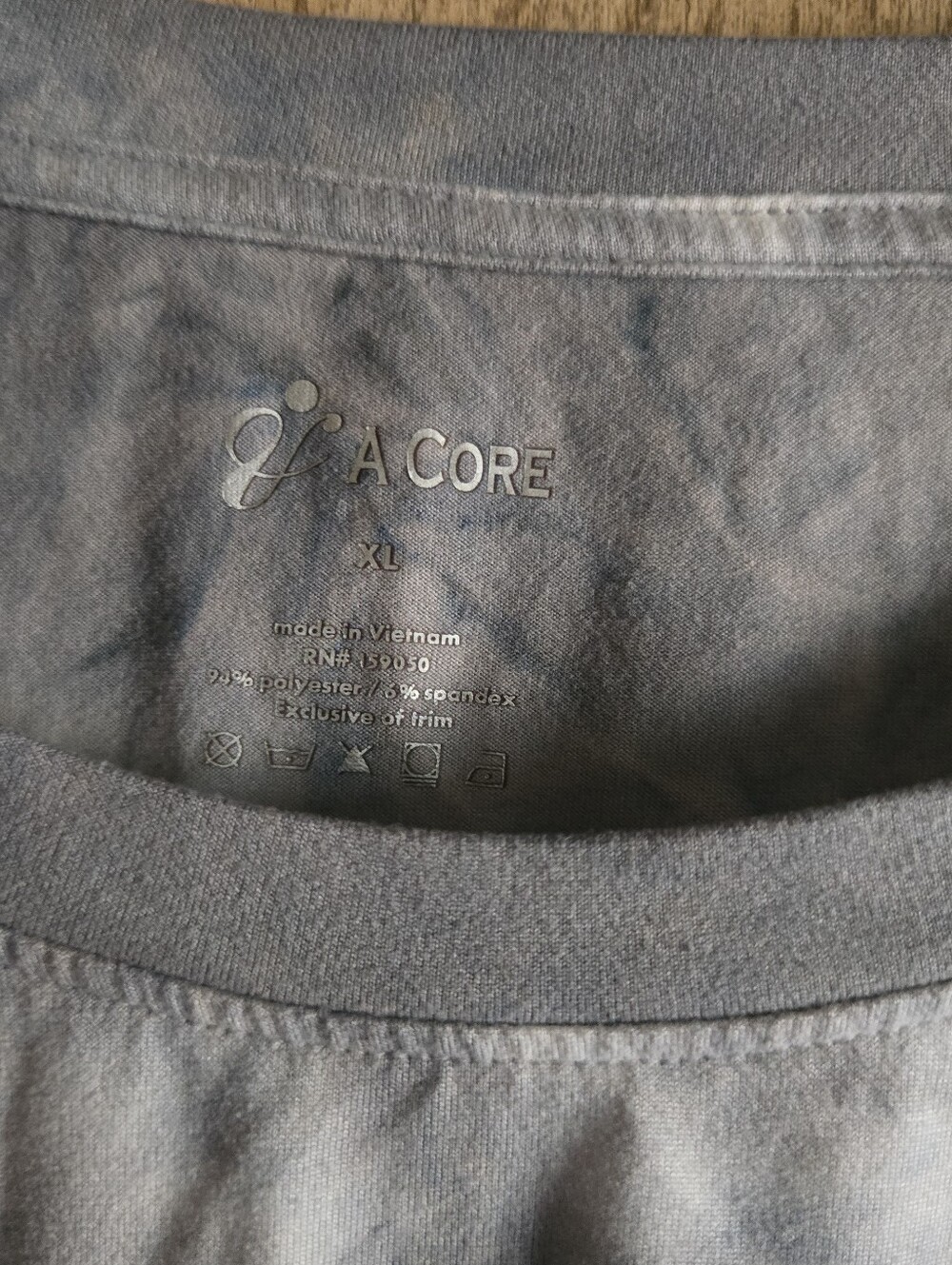A Core Tie Dye Blue Grey Tee - Picture 3 of 4